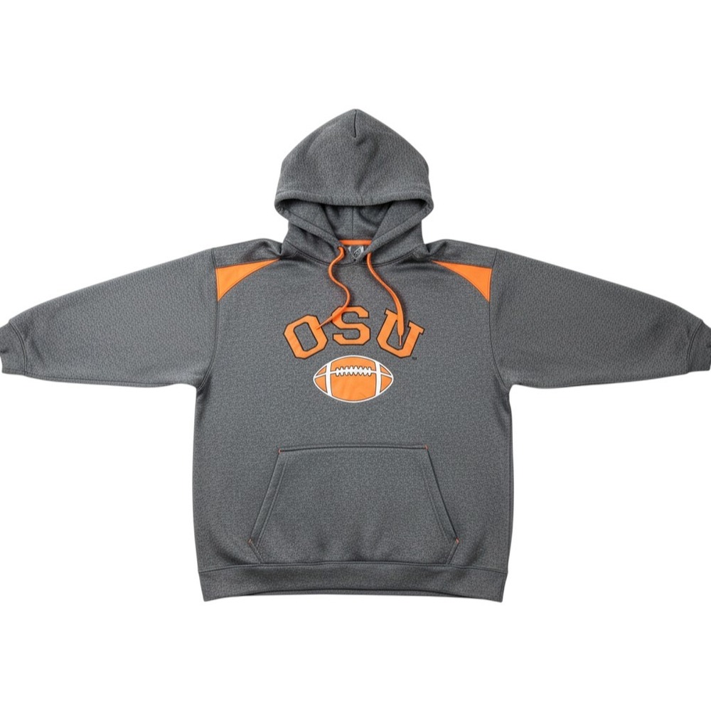 OSU Pullover Hoodie Mens XXL Gray Orange Football Sweatshirt